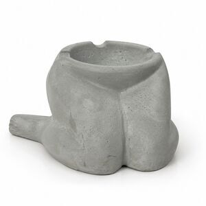 Abstract Sculptural Concrete Ashtray Handmade Modern Art Decor Gray Minimalist